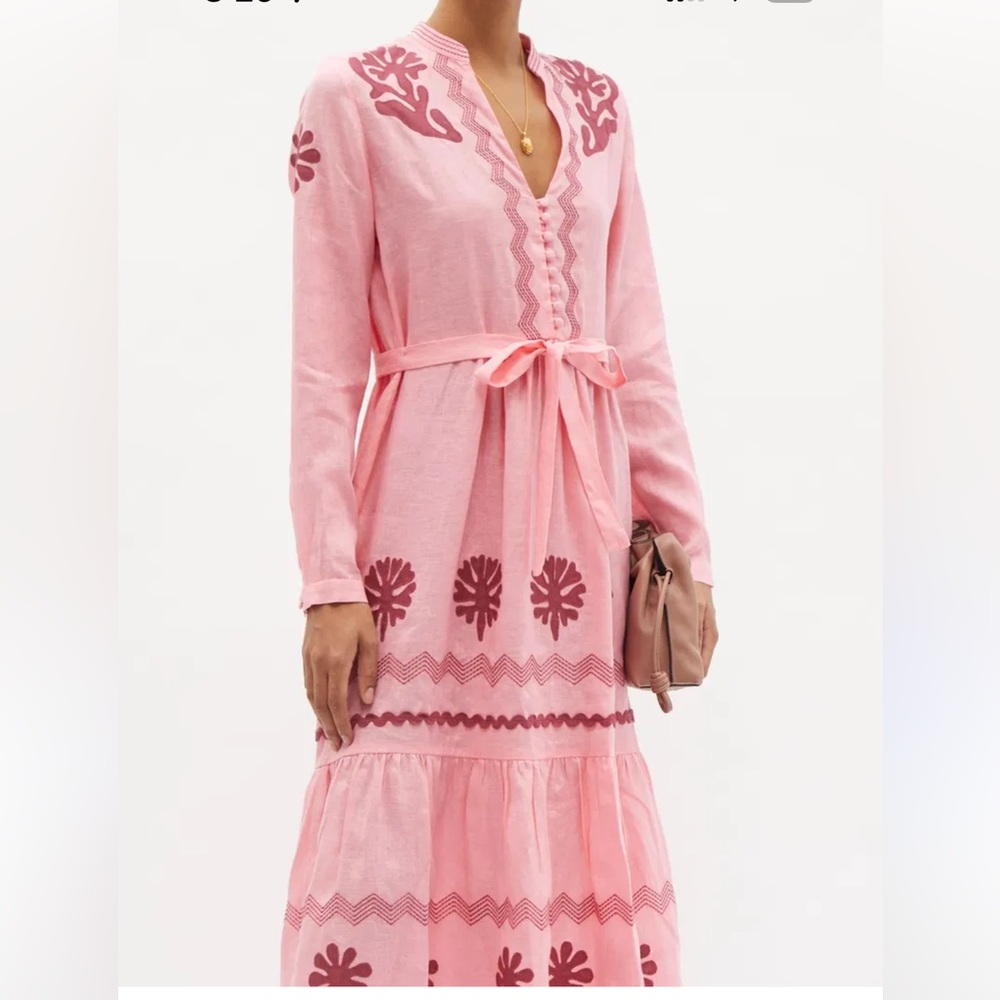 NWT Saloni Floral Embroidered Dress $950
